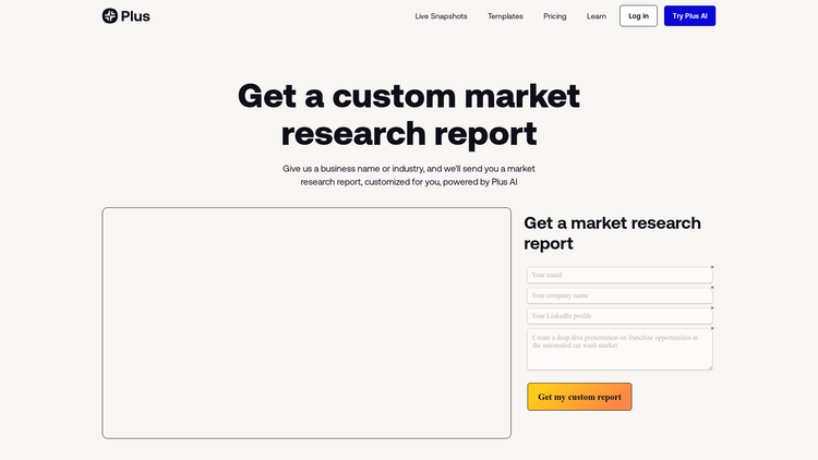 Free Market Research Report from Plus AI