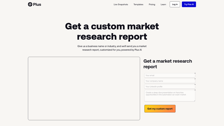 Free Market Research Report from Plus AI