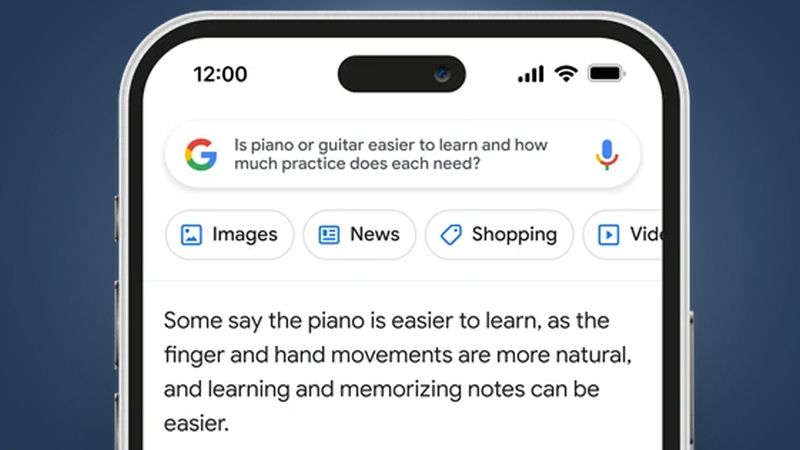 User using Google Bard AI on mobile