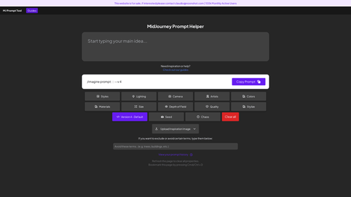 MidJourney Prompt Helper